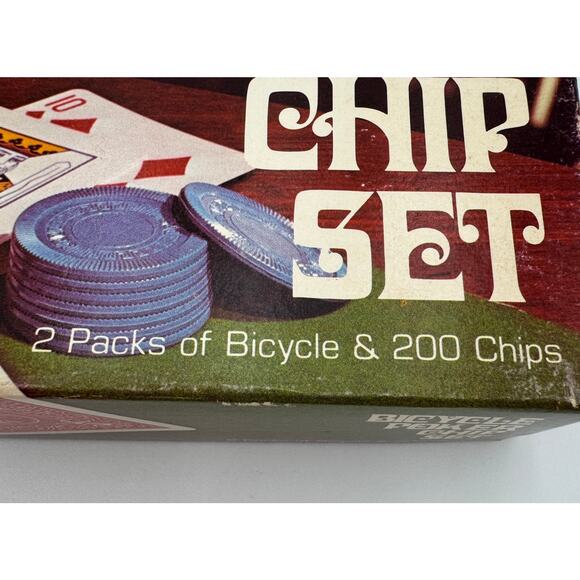 Vintage Sealed Bicycle Poker Chip and Card Set 1980's NOS Never Opened - Picture 3 of 8
